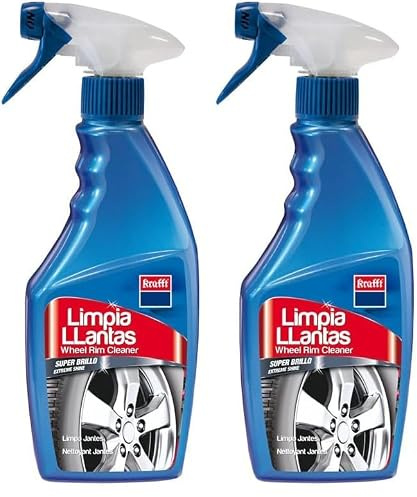 Krafft Limpia llantas Coche, Limpiador de Llantas Brillo Extremo Coche y Moto 500 ml (Paquete de 2)
