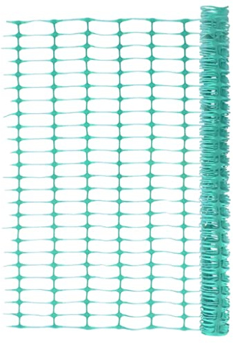 QJBSAVVA Recinzione da giardino, 30 m, verde, rete protettiva in HDPE per giardino e cantiere, altezza 1 m, larghezza delle maglie 100 x 40 mm, recinzione flessibile per prati, eventi sportivi ed
