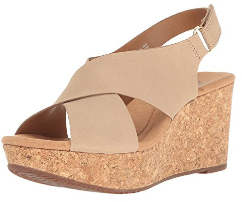 Clarks Aguja Eirwynan para mujer Eirwynan aguja Eirwyn sandalias de cuña, arena, 37.5 EU