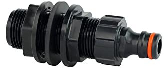 GASMIS Traversée de Cuve avec Nez de Robinet Rapide, Trop Plein 1/2 Mâle 21 mm, en Polypropylène, Passe Paroi avec écrou et Joints d’étanchéité, 1 Pièce