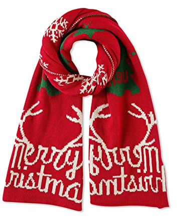 LumiSyne Bufanda Navidad Para Mujer Invierno Bufandas De Punto Reversible Patrones De Navidad Reno Copo De Nieve Larga Pashmina Fulares Chales Estola Grueso