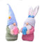 Spldsun 2 Stück Ostern Deko Wichtel Handgemachte, Plüsch Osterhasen Zwerg, Mini Osterhasen, Hase Deko Tischdekoration, für Kinder Familie Weihnachtsdeko Innen Draußen