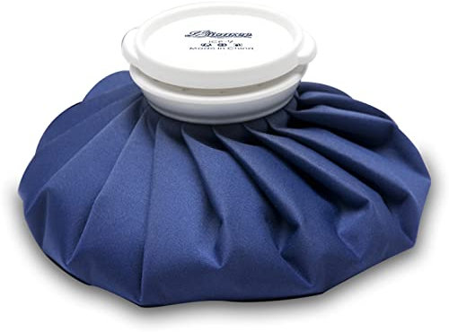 BICAREE Poche de glace réutilisable, chaud/froid, soulagement de la douleur, housse incluse, anti-fuite, élastique, respirant, 28 cm, bleu.