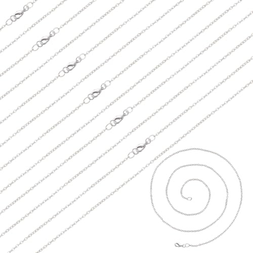 NBEADS 20 Fili 46cm Catene per Collana in 304 Acciaio Inossidabile, Catena Portacavi A Maglia Sottile da 1.5mm con Fermagli per Catena A Croce per Collana Bracciale, Colore Acciaio Inossidabile