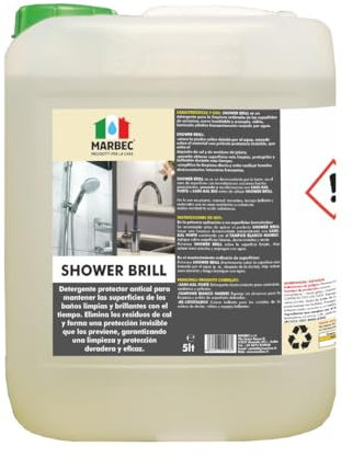 MARBEC SHOWER BRILL 5LT Detergente protettivo anticalcare brillantante per sanitari, box doccia e ceramiche