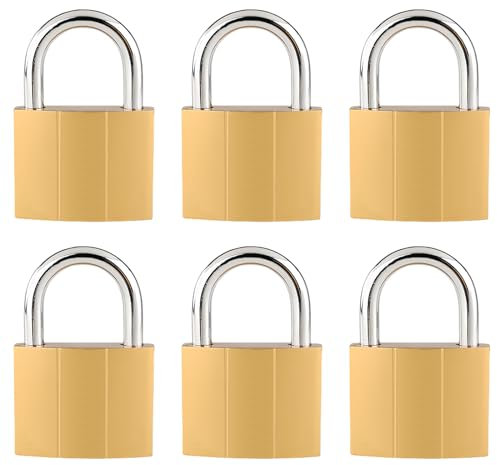 Sporgo 6 Stück Vorhängeschloss Schloss mit Schlüssel: Schlösser 32 mm mit 18 Schlüssel Wasserdicht, Vorhängeschloss Wetterfest für Werkzeugkisten Fitnessstudio-Schließfächer Koffer Schränke Spinde