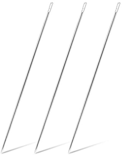 3PCS 12 Inch Large Eye Hand Sewing Needles Professional Long Upholstery Needles for Home Crafts Projects Doll Making Tufting
