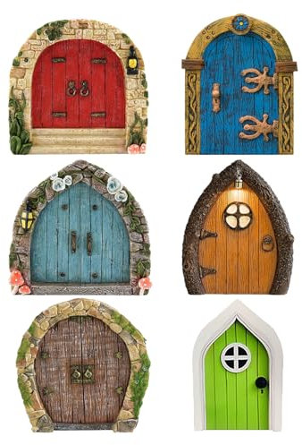 Porta Da Giardino In Miniatura Da 6 Pezzi, Porta Delle Fate, Mini Porta Decorativa Da Giardino, Porta Decorativa Per Esterni In Legno, Mini Porta Da Giardino Fatata