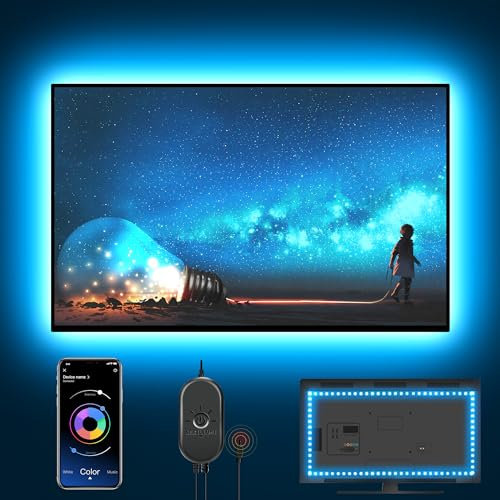 Nexillumi LED Lights for TV, 16.4 ft TV LED Backlight for 55-75 Inch, RGB Strip Lights Behind TV with APP Remote Control, Music Sync Smart Led Ambient Lighting for Bedroom Gaming Room Decor