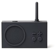 Lexon TYKHO 3 Tragbarer Bluetooth Lautsprecher mit FM Radio, Wasserdicht und Wiederaufladbarer Akku - dunkelgrau