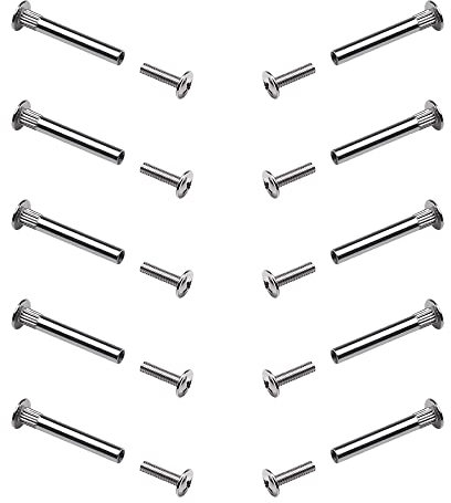 Viti di Connessione, Connettori per Armadi, per il Collegamento e il Fissaggio di Pannelli con uno Spessore di 2,8-4 cm, M4 / M6, 10 Pezzi