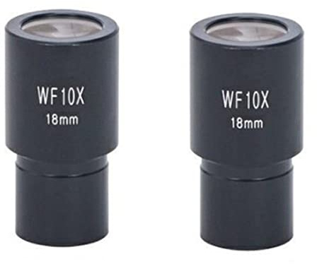 ZTBH Microscope Accessories Kit 2PCS WF10X/18mm Wide Angle Biological Microscope Eyepiece Lens Mounting Size 23.2mm Microscope Slides