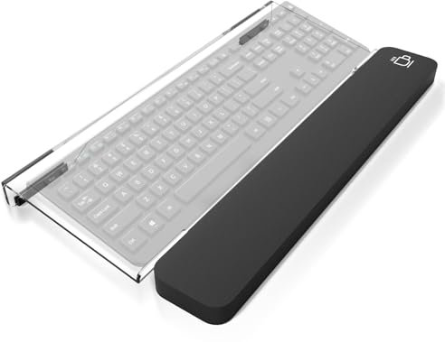 Inclinado Soporte Teclado Ordenador con Reposamuñecas Teclado para una Mejor Mecanografía Ergonómica,Bandeja Teclado Se adapta a la mayoría de teclados.