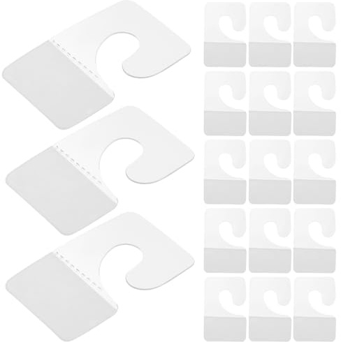 CHILDWEET Self Adhesive Clear Hanging Tabs Hooks for Retail Pegboard Display Plastic Hooks for Jewelry Makeup Tools Home Office Organization 200 Pcs