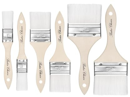 Bates- Chip Paint Brushes, 6 Pack, 1, 2, 3, Synthetic Bristles Painting Brushes, Paint Brushes Set, Chip Brush, Painting Brush, Wood Stain Brush Set, Chip Paint Brushes for Paint, Chip Brushes