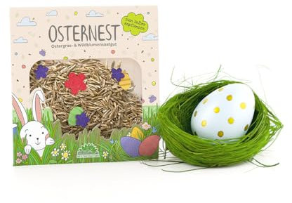 Ostergras-Konfetti von Die Stadtgärtner | Saatgut für Ostergras mit bunten Saatpapierförmchen | Saatgutkonfetti als Ostergeschenk für Kinder | 100% ökologisch | Nachhaltiges Geschenk zu Ostern