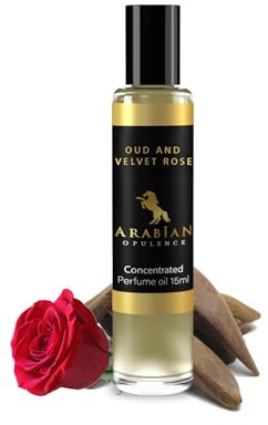 Arabian Opulence FR288 OUD AND VELVET ROSE Roll-on Perfume Oil | Concentrated Fragrance Body Oil | Long Lasting Oil Based Perfume for Women | Travel Size Alcohol-Free Soft Perfume Oil Bottle (15ML)