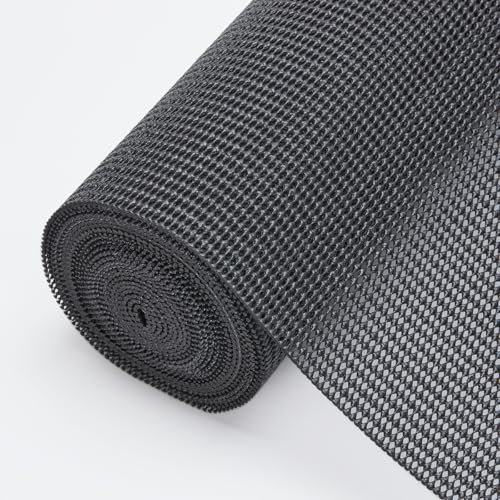 GIOPACO Rivestimento per mensole XL, 40 cm x 600 cm, lavabile, antiscivolo, non adesivo, per mobili da cucina, cassetti, tappetino impermeabile per frigorifero, per mensole (nero)