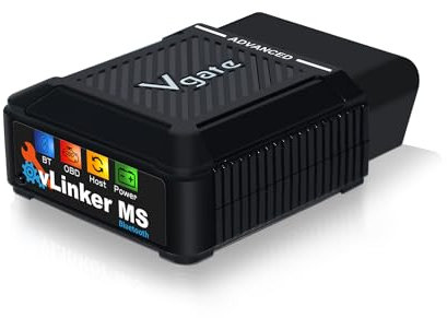 Vgate vLinker MS Bluetooth MFI OBD2 Diagnostic Tool Fault Code Reader OBDII Compatible Car Adapter Check Engine Light for iOS, Android and Windows