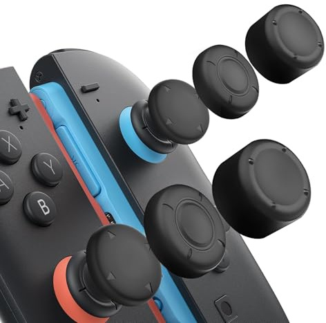 ONGNIUU Tapas de Agarre para Joystick, 6 Piezas Thumb Grip Set - Diseño Ergonómico y Antideslizante - Cubiertas de Silicona para Nin/tendo Switch 2 - Fácil Instalación - Color Negro