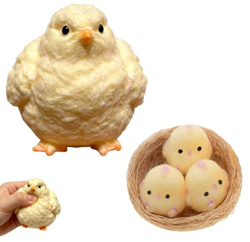 5 Pcs Set Cute Chicken Squishy Toys, Soft and Satisfying Squishy Fidget Toys Chicken Design Fidgets Squishys Squishies, Suitable for Relieving Stress And Office Desktop Decorations