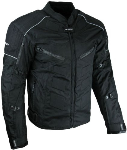 HEYBERRY Kurze Textil Motorrad Jacke Motorradjacke Schwarz Gr. 4XL