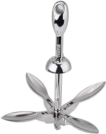 Faltbarer Grapnel Anker Anker für Boote Klappanker Grapnel Kajak Anker Boot Anker Faltbar 1.5KG Edelstahl Boot Folding Grapnel Anker Docking Hardware für Marine Yacht