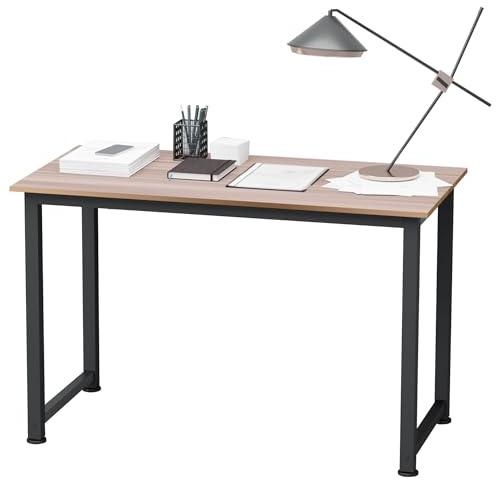 HOMCOM Computer Desk, Writing Table, 120 x 60 x 76cm Workstation for Home Office, Study with Metal Frame, Simple Assembly, Black