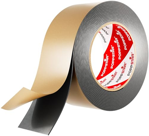 POPPSTAR doppelseitiges Butyl Klebeband (5m x 50mm x 1,6mm) Dichtband selbstklebend schwarz