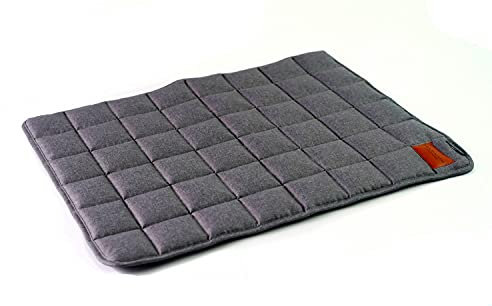 Mayaadi Home Hundedecke Hundematte Hundebett Hundekissen Hundekorb Hundesofa Liegekissen Hundeautositz Gestepptes Orthopädisches Hundekorb Pflegeleicht Hund Buddy Grau L (80 x 60 cm)
