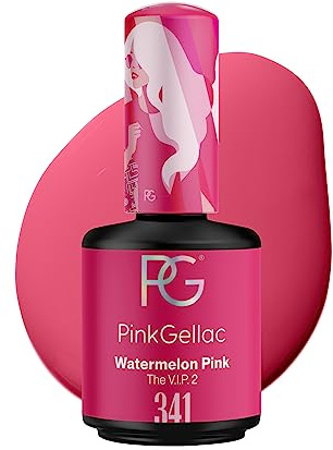 Pink Gellac Gellack - Gel nagellack 341 vattenmelon rosa 15 ml | Gelnagellack, gelnagelprodukter, 14 dagars salongskvalitet naglar, tillverkad i Nederländerna