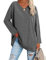 Famulily Ladies Plain Solid Color Oversized Long Sleeve T Shirts Women Casual V Neck Pullover Tops T Shirt UK Dark Grey XXL