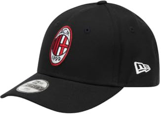 A.C. Milan - New Era Cappello, Cappellino da Baseball, Uomo, Unisex, Prodotto Ufficiale, 9FORTY (Nero), Adulto
