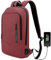 HEROIC KNIGHT Laptop Rucksack Herren Leicht Business Backpack mit USB-Anschluss Wasserdichter Rucksack Herren Schulrucksack jungen 17,3 Zoll Laptop Backpack für Schule Arbeit Uni Reisen Rot