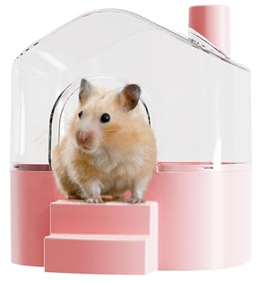 Contenedor de baño de para hámster, Gran Caja de Transparente para Animales pequeños, hábitat de hámster para Limpiar, Jugar, Explorar, esconderse, Dormir, limming, Rosa, Verde, 1 Pieza