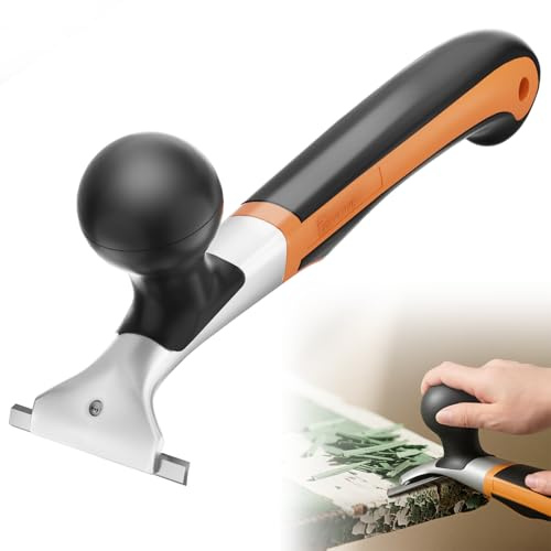 Professional 2-1/2 Tungsten Carbide Scraper - Extra Long Double-Sided Blade for Removing Paint, Epoxy, Rust, Adhesive & Carpet Glue - Heavy Duty Ergonomic Scraper Tool