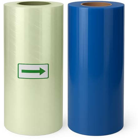 Creatorally Adesivi Trasferibili UV DTF per Tazze, Pellicola Transfer AB per Stampante a Getto D'Inchiostro UV 30cm x 100m, Stampa Diretta su Adesivo per Metallo Color Crema (Base Trasparente)