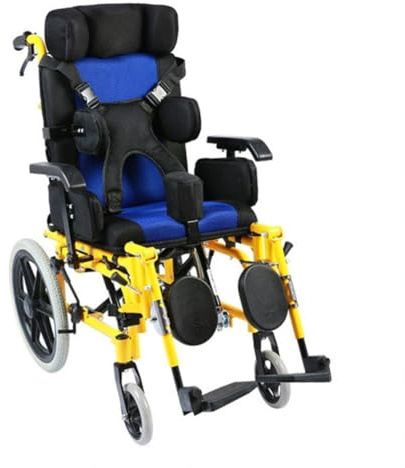 PP-Vic Fauteuil Roulant Pour Adultes Et Enfants Atteints De Paralysie Cérébrale, Fauteuil Roulant Multifonctionnel Pour Enfants Handicapés Avec Conduite Entièrement Allongée, Repose-Jambes,Children