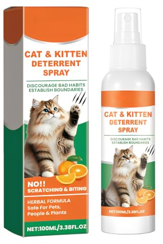 YUPZAR Spray Repellente per Gatti,100ml Repellente Gatti e Spray AntiGraffio,Dissuasori per Gatti,Uso Interno ed Esterno,Protezione del Divano e Mobili,Protezione Divano Graffi Gatto