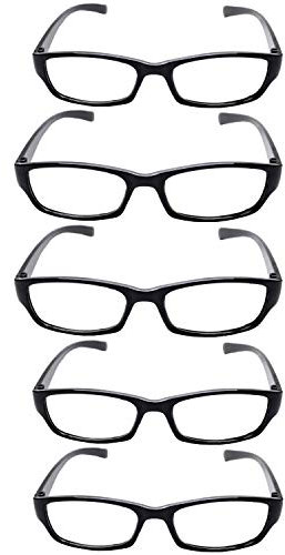 flevado 5 er Pack Lesebrillen Damen oder Herren Stärken der Brillen Lesehilfen +1.0/+1.5/+2.0/+2.5/+3/+3.5/+4 sind wählbar (H +3.0)