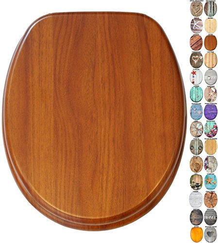 Sanilo Tapa de inodoro, gran selección de atractivos asientos para WC de madera y duradera (Caoba)