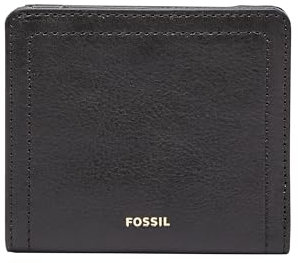 Fossil Damen Logan Leder RFID-blockierende Bifold Geldbörse für Frauen, Schwarz, Einheitsgröße