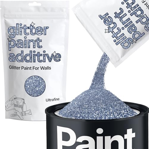 Hemway Azure Blue Glitter Paint Additive Ultrafine 100g for Adding Sparkle | for Paints & Varnish | Paint Walls Sparkly Add to Emulsion, Acrylic or Lacquer Indoor