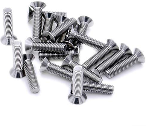 M3.5 (3.5mm x 12mm) Pozi Countersunk Machine Screw (Bolt) - Stainless Steel (A2) (Pack of 20)
