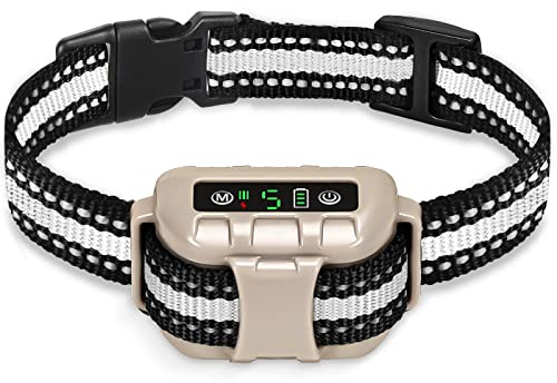 Bark Collar No Bark Collar Rechargeable Anti bark Collar with Adjustable Sensitivity and Intensity Beep Vibration and No Harm Shock Bark Collar for Small Medium Large Dogs