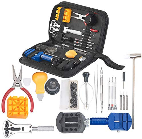 AGT Uhrenreparaturset: 19-teiliges Uhrmacher-Werkzeug-Set zur Uhren-Reparatur & -Wartung (Uhrmacherwerkzeug, Uhrenreparatur, Brillen Schraubendreher)