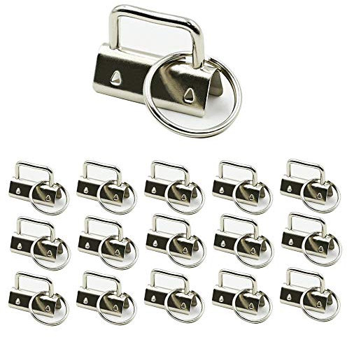 40 Stück Schlüsselband Rohlinge, Klemmschließeanhänger mit Schlüsselring, Schlüsselanhänger Schnallen Hardware Armband mit Schlüsselring zur Herstellung von Schlüsselbändern DIY