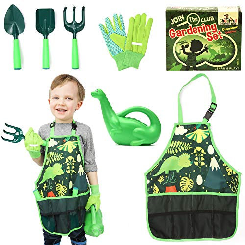 Kinder-Garten-Set – Kinder-Garten-Set – Kinder-Gartenwerkzeuge – Kinder-Gartengeräte – Kinder-Garten-Set – Gartenarbeit für Kinder – Kinder-Garten-Set – Dinosaurier-Edition