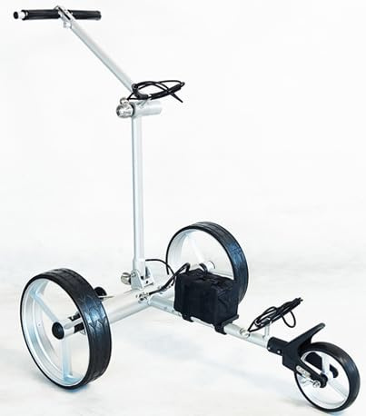 GolfTed GT-Art Carrello Elettrico da Golf in Alluminio con Telecomando, Pieghevole, Colore: Grigio