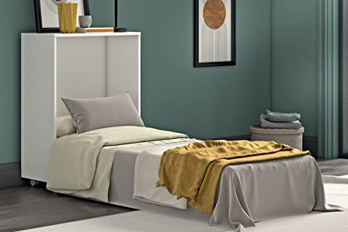 Cama retráctil Magic, Ahorro de Espacio, Plegable, colchón Incluido - 100% Made in Italy